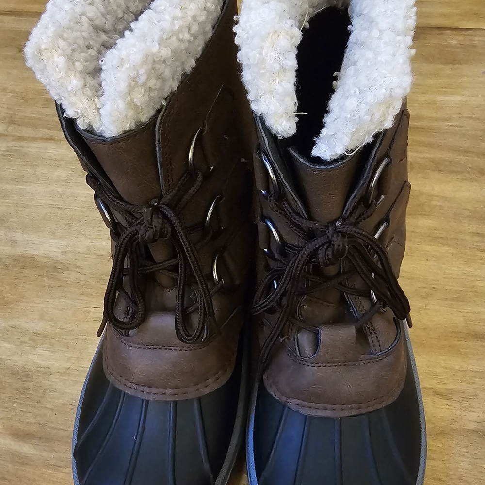 Brown and Black Women's Winter Boots
